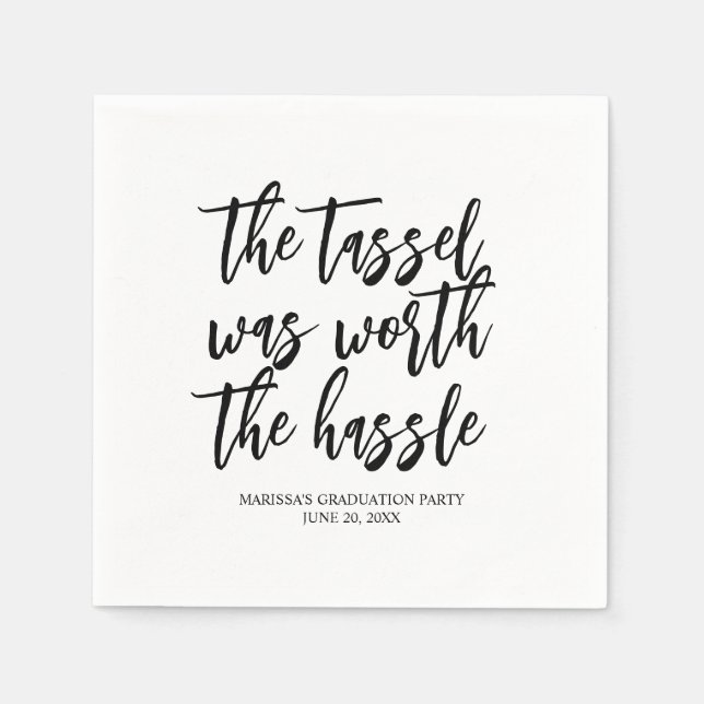 Servilleta De Papel El Tassel valía la pena la graduación de Hassle (Anverso)