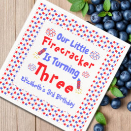 Servilleta De Papel El tercer cumpleaños de Little Firecracker