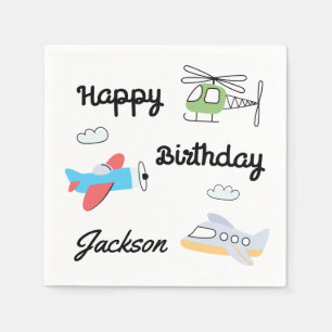 Servilleta De Papel El tiempo vuela Avión Helicóptero Cumpleaños Cualq