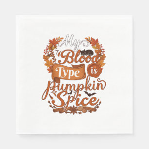 Servilleta De Papel El tipo de sangre es gato negro de Halloween Pumpk