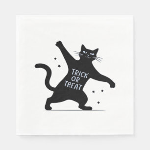 Servilleta De Papel El trineo o el árbol Spooktacular del gato negro b