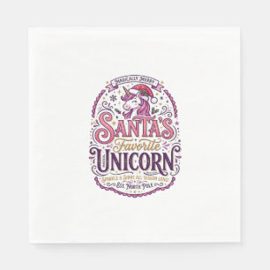 Servilleta De Papel El Unicornio Favorito de Santa Unicornio