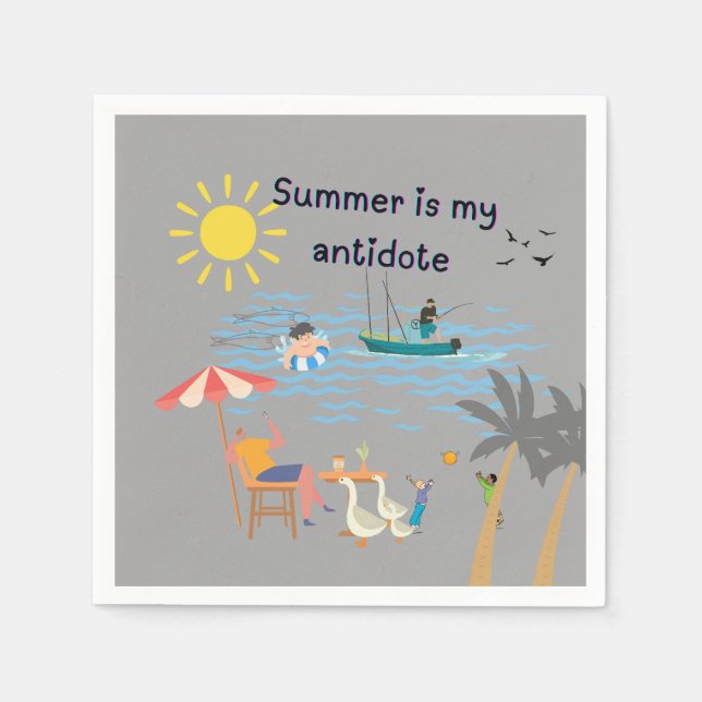 Servilleta De Papel El verano es mi antídoto (Anverso)