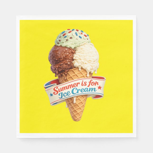 Servilleta De Papel El verano es para helado (Anverso)