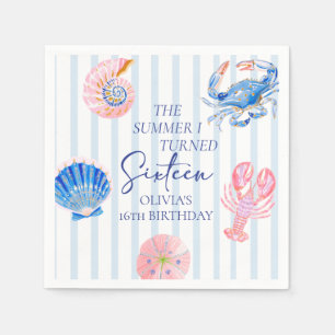 Servilleta De Papel El verano que cumplí dieciséis Cumpleaños costero