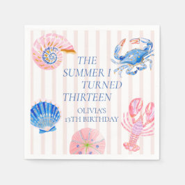 Servilleta De Papel El verano que cumplí trece Cumpleaños costero 13