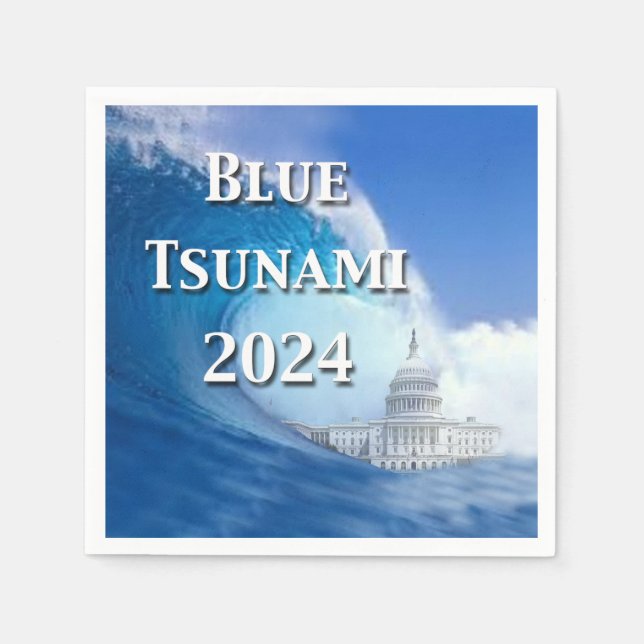Servilleta De Papel Elecciones Blue Tsunami 2024 (Anverso)