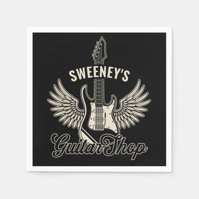 Servilleta De Papel Electric Ax Wings AGD NOMBRE Guitarista Tienda de  (Anverso)