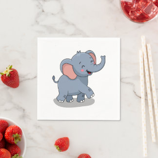 Servilleta De Papel Elefante Adorable Llevando Regalo