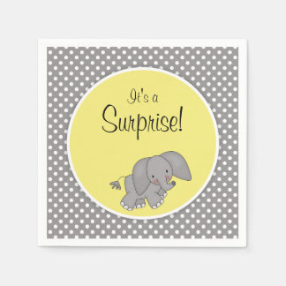Servilleta De Papel Elefante Amarillo Cuto Género Baby Shower Neutral