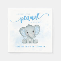 Elefante azul bebé Baby Shower de cacahuete