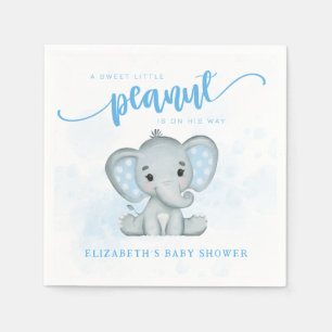 Servilleta De Papel Elefante azul bebé Baby Shower de cacahuete