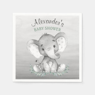 Servilleta De Papel Elefante Baby Shower de la acuarela