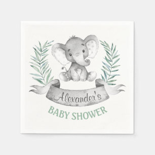 Servilleta De Papel Elefante Baby Shower de la acuarela