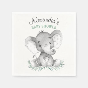 Servilleta De Papel Elefante Baby Shower de la acuarela