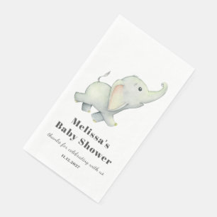 Servilleta De Papel Elefante Baby Shower Género neutro personalizado