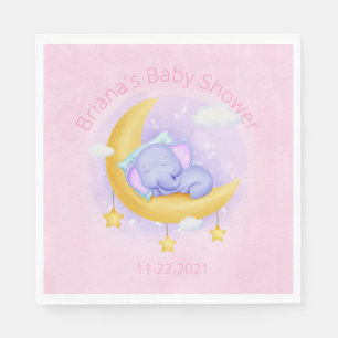 Servilleta De Papel Elefante Baby Shower para un Chica en rosa