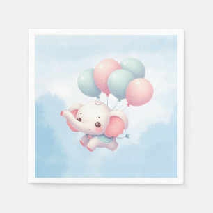 Servilleta De Papel elefante bebé con globos