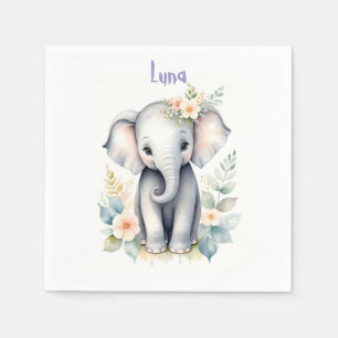 Servilleta De Papel Elefante bebé floreciente