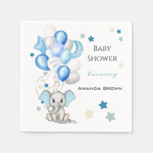 Servilleta De Papel Elefante bebé lindo con el Baby Shower de Balloons