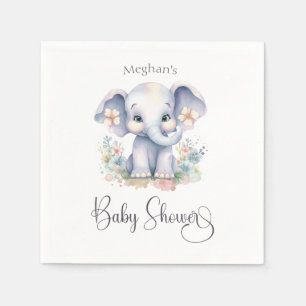 Servilleta De Papel Elefante bebé lindo con flores Baby Shower