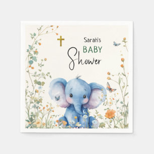 Servilleta De Papel Elefante bebé y mariposas Baby Shower ortodoxo