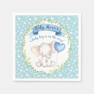 Servilleta De Papel Elefante de agua azul Baby Shower NAPKIN