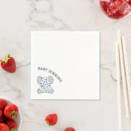 Servilleta De Papel Elefante de bebé azul