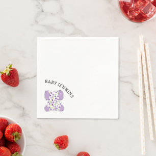 Servilleta De Papel Elefante de bebé morado