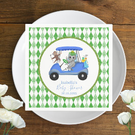 Servilleta De Papel Elefante de bebé y golf de mono