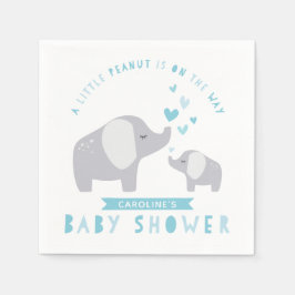 Servilleta De Papel Elefante de cacahuate pequeño | BABY SHOWER | Azul