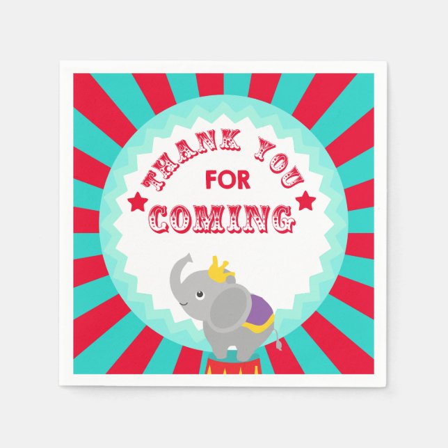 Servilleta De Papel elefante de circo (Anverso)