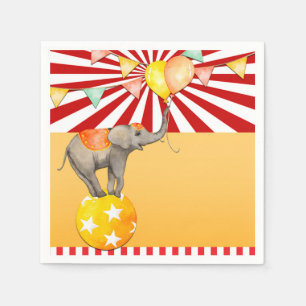 Servilleta De Papel Elefante de Circo en Bola Fiesta de Cumpleaños par