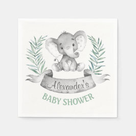 Servilleta De Papel Elefante de color agua Baby Shower