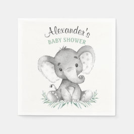 Servilleta De Papel Elefante de color agua Baby Shower