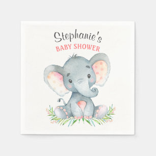 Servilleta De Papel Elefante de color agua Baby Shower Chica