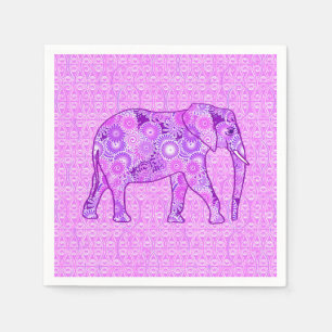 Servilleta De Papel Elefante de remolino fractal - púrpura y orquídea