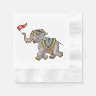 Servilleta De Papel Elefante del circo con la bandera