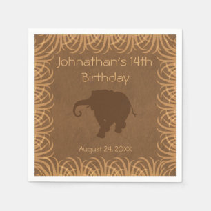 Servilleta De Papel Elefante del tema del safari personalizado