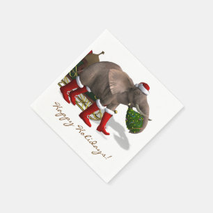 Servilleta De Papel Elefante dulce de Papá Noel
