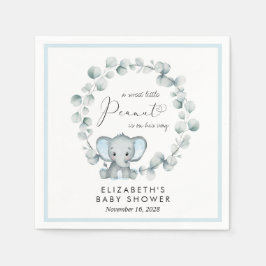 Servilleta De Papel Elefante Eucalyptus Baby Boy Shower