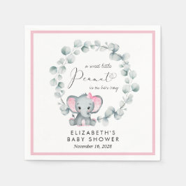 Servilleta De Papel Elefante Eucalyptus Baby Girl Shower