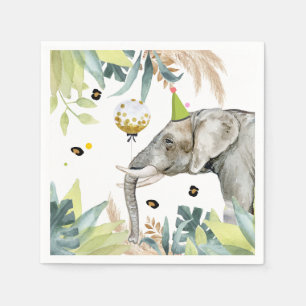 Servilleta De Papel Elefante Fiesta Animales Nacimiento Zoológico Safa