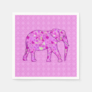 Servilleta De Papel Elefante flor - orquídea y magenta