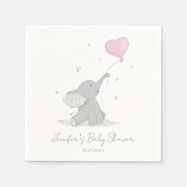 Servilleta De Papel Elefante lindo con Baby Shower en globo