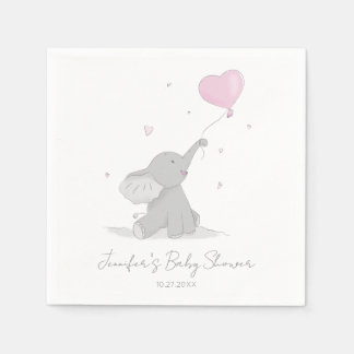 Servilleta De Papel Elefante lindo con Baby Shower en globo
