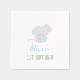 Servilleta De Papel Elefante lindo Niño de cumpleaños 1