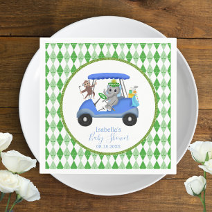 Servilleta De Papel Elefante Niño y Mono Golf