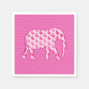 Servilleta De Papel Elefante paisley - rosa hielo y fucsia