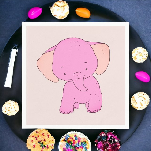 Servilleta De Papel Elefante pequeño bebé (baby shower theme party use and throw napkin,party decoration dinner table decor,event custom napkin)